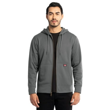 Wrangler Workwear Men's Full Zip Performance Fleece Hooded Work Jacket, Size S-5XL