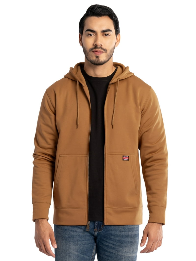 Wrangler Men's Performance Fleece Hooded Work Jacket, Full Zip
