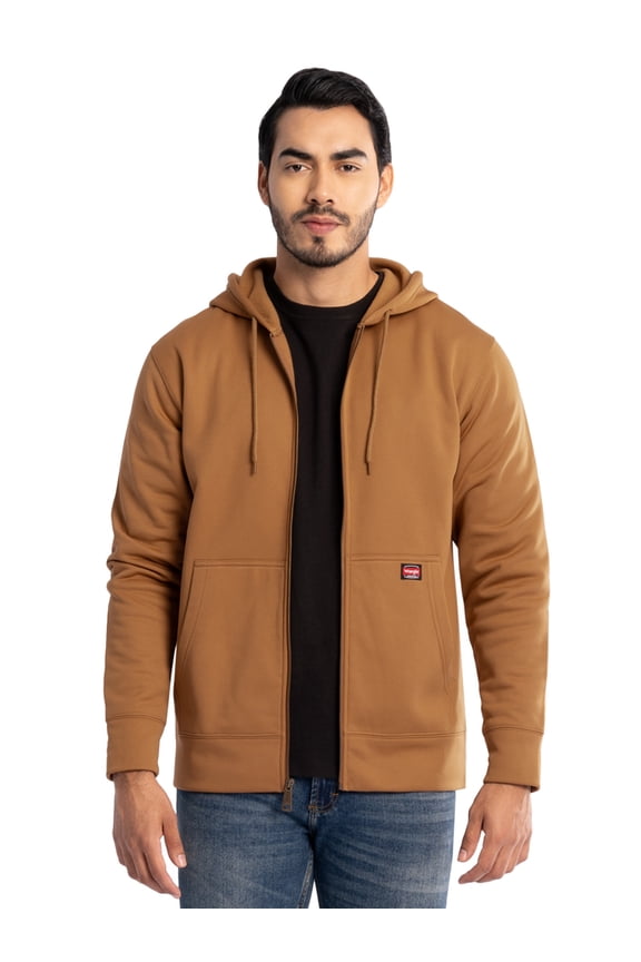 Workwear Men's Full Zip Performance Fleece Hooded Work Jacket, Size S-5XL