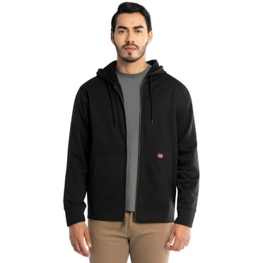 Wrangler Workwear Men's Full Zip Performance Fleece Hooded Work Jacket, Size S-5XL