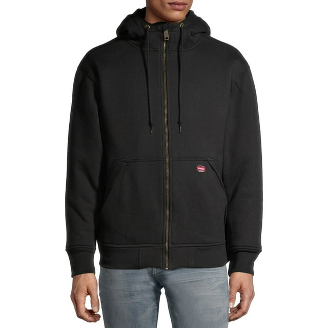 Wrangler Workwear Men's Guardian Heavy Weight Faux Sherpa and Quilt Lined Hoodie