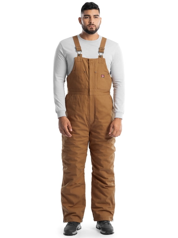 Workwear Men's Insulated Heavy Duty Flex Duck Work Bib Overall, Size S-3XL