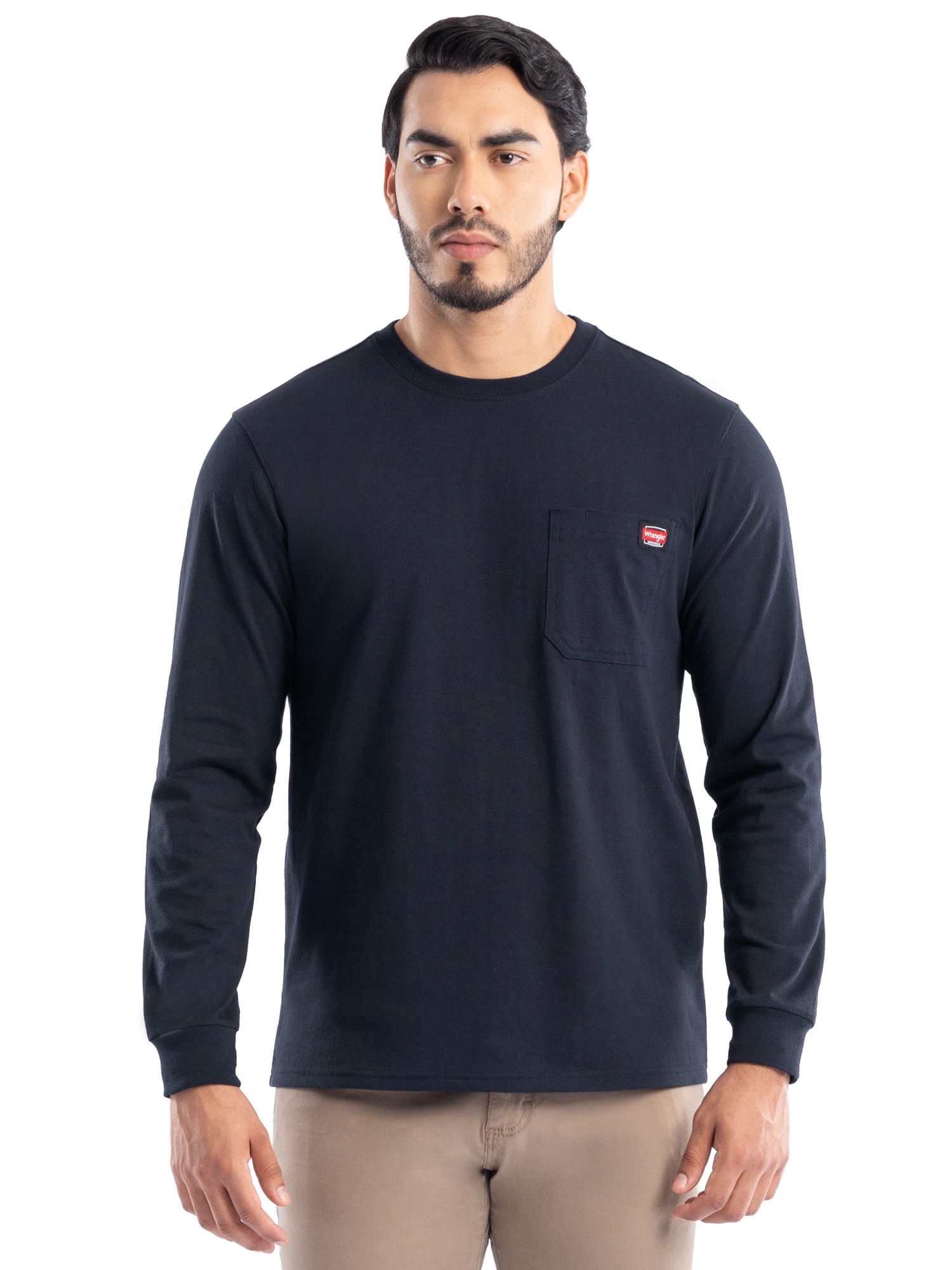 Wrangler Workwear Men's Long Sleeve Heavyweight Pocket T-Shirt, Size S-3XL (Men's and Big Men's)