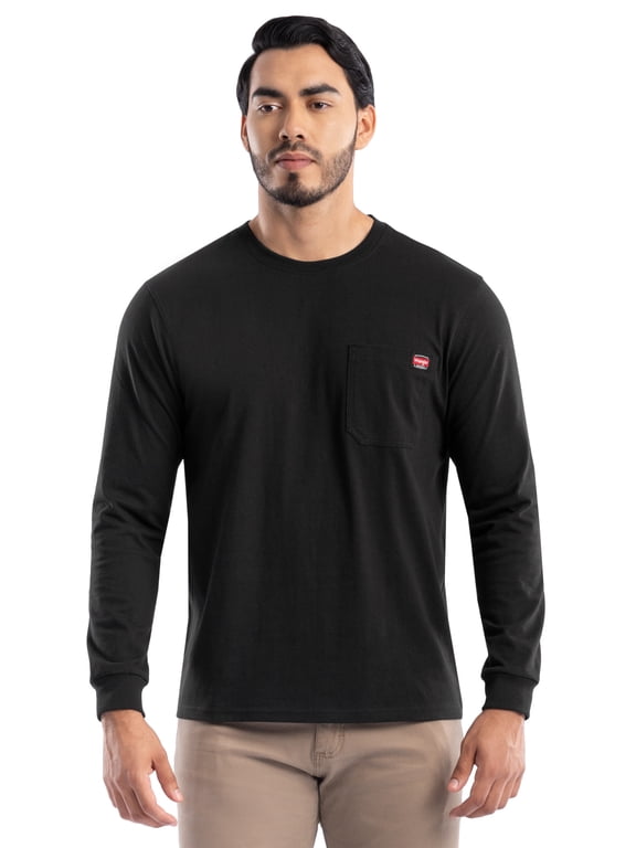 Workwear Men's Long Sleeve Heavyweight Pocket T-Shirt, Size S-3XL (Men's and Big Men's)