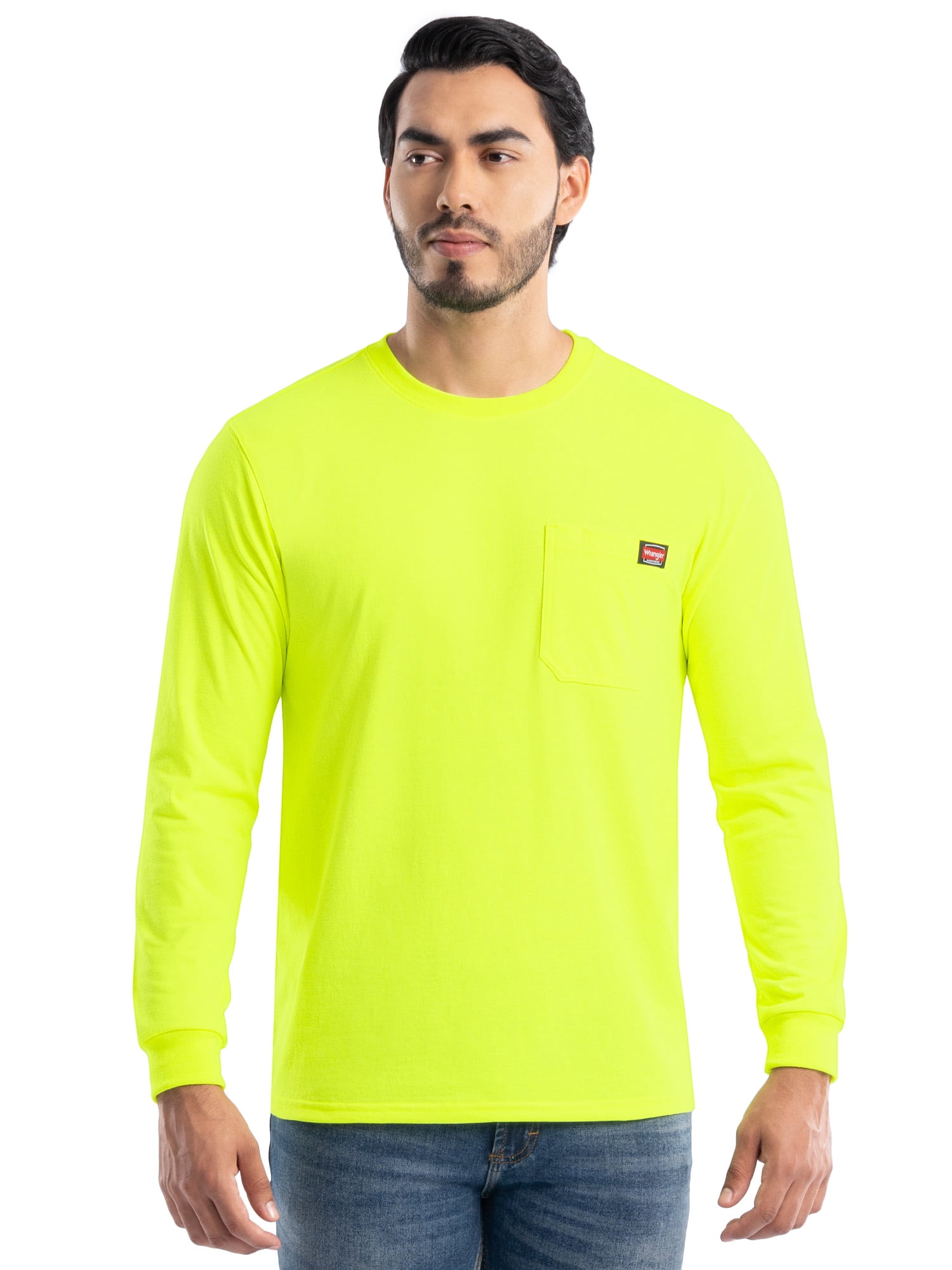 Wrangler Workwear Men's Long Sleeve Heavyweight Pocket T-Shirt, Size S-3XL (Men's and Big Men's)