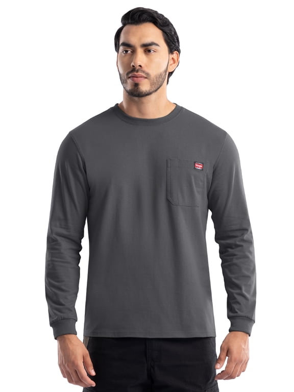 Workwear Men's Long Sleeve Heavyweight Pocket T-Shirt, Size S-3XL (Men's and Big Men's)