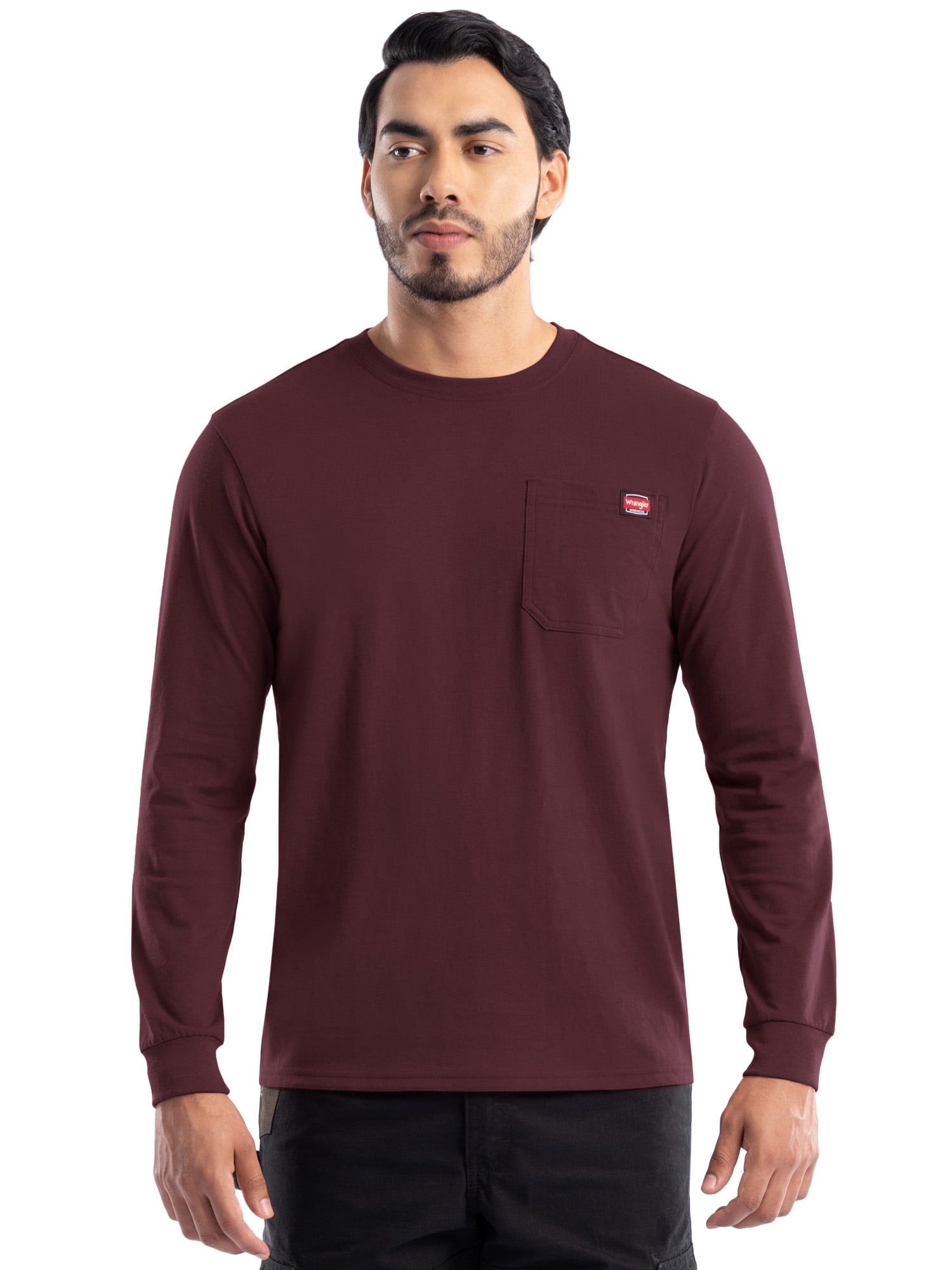 Wrangler Workwear Men's Long Sleeve Heavyweight Pocket T-Shirt, Size S-3XL (Men's and Big Men's)