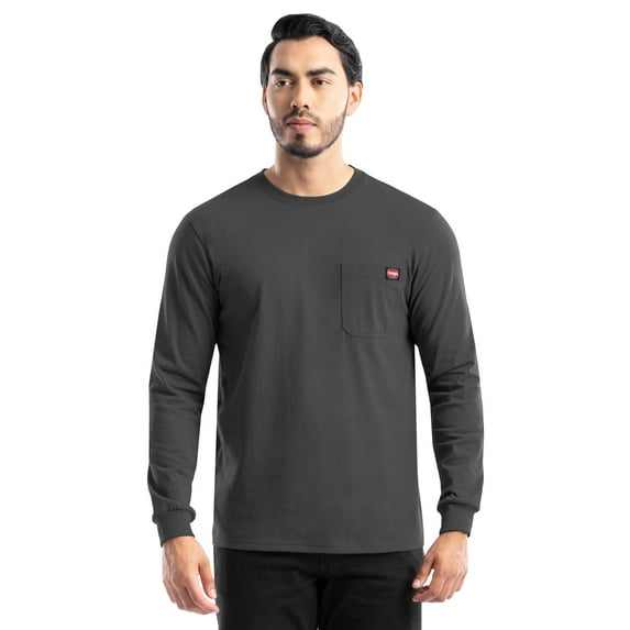 Wrangler Workwear Men's Long Sleeve Heavyweight Pocket T-Shirt, Size S-5XL (Men's and Big Men's)