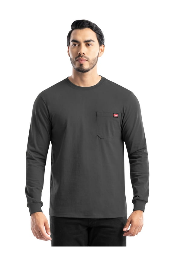 Workwear Men's Long Sleeve Heavyweight Pocket T-Shirt, Size S-5XL (Men's and Big Men's)
