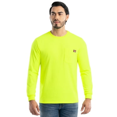 Wrangler Workwear Men's Long Sleeve Heavyweight Pocket T-Shirt, Size S-5XL (Men's and Big Men's)