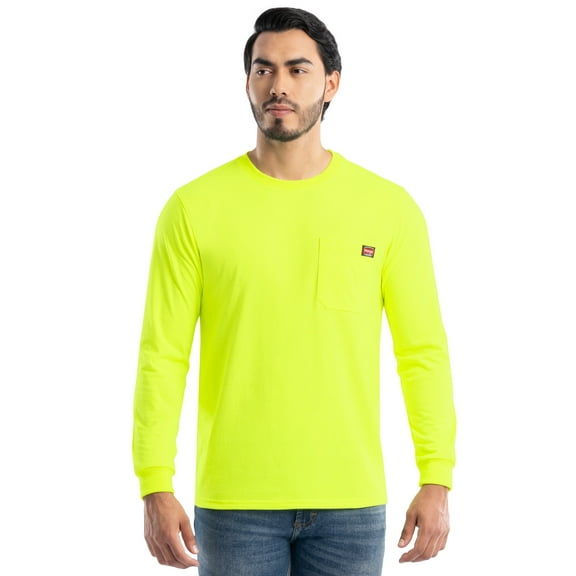 Wrangler Workwear Men's Long Sleeve Heavyweight Pocket T-Shirt, Size S-5XL (Men's and Big Men's)