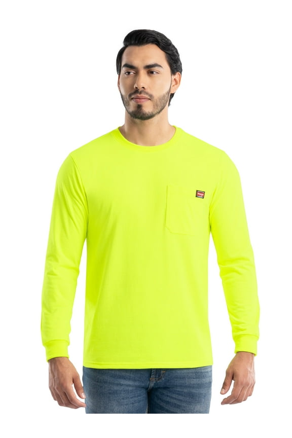 Workwear Men's Long Sleeve Heavyweight Pocket T-Shirt, Size S-5XL (Men's and Big Men's)