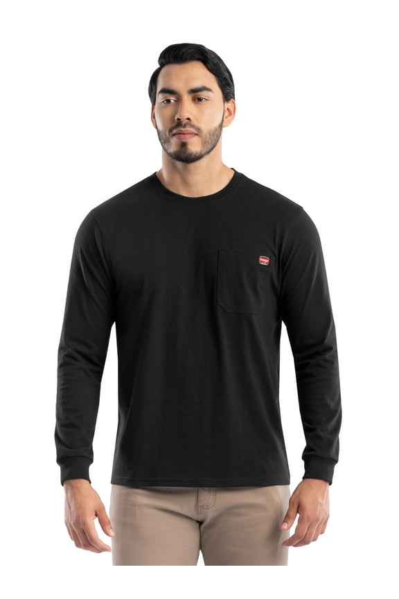 Workwear Men's Long Sleeve Heavyweight Pocket T-Shirt, Size S-5XL (Men's and Big Men's)