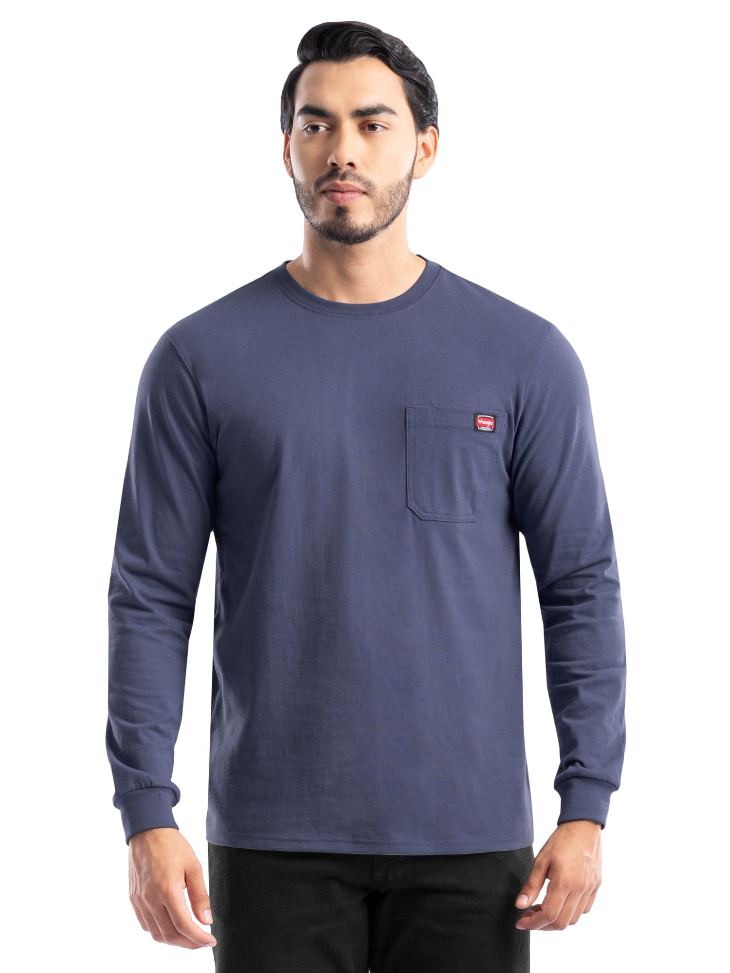 Wrangler Workwear Men's Long Sleeve Heavyweight Work Pocket T-Shirt, Size S-5XL (Men's and Big Men's)