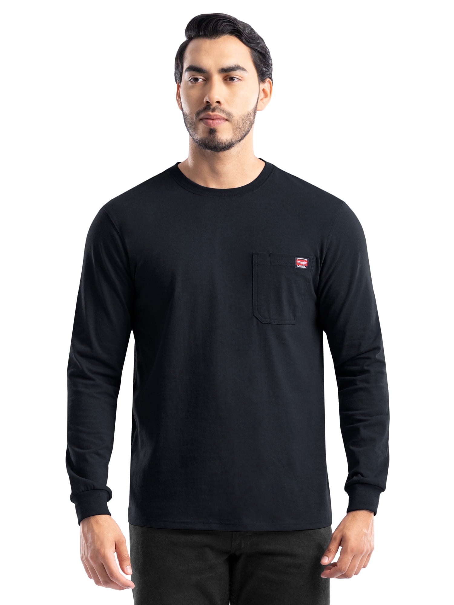 Wrangler Workwear Men's Long Sleeve Heavyweight Pocket T-Shirt, Size S-5XL (Men's and Big Men's)