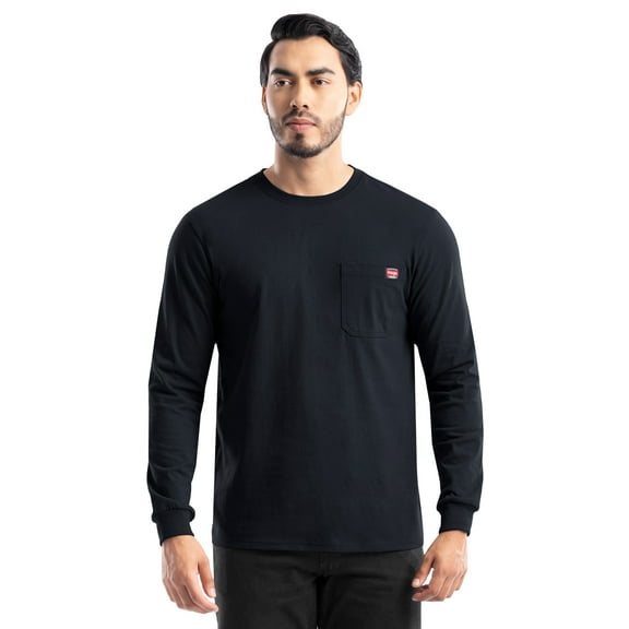 Wrangler Workwear Men's Long Sleeve Heavyweight Pocket T-Shirt, Size S-5XL (Men's and Big Men's)
