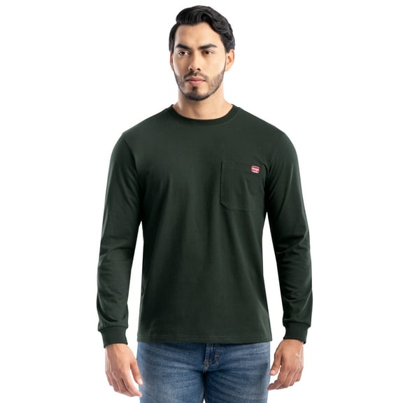 Wrangler Workwear Men's Long Sleeve Heavyweight Pocket T-Shirt, Size S-5XL (Men's and Big Men's)