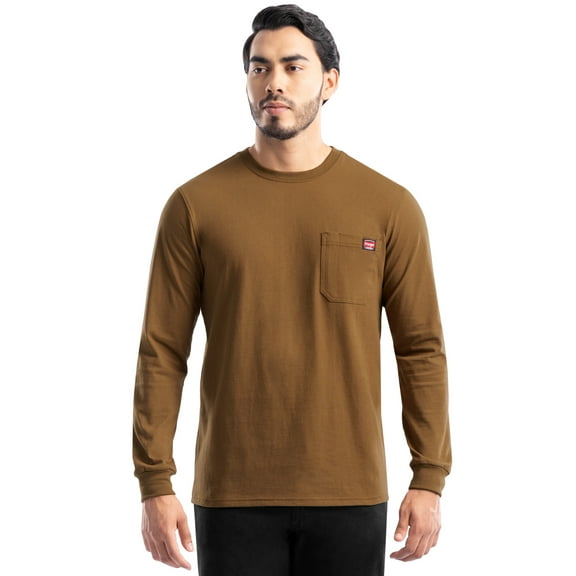 Wrangler Workwear Men's Long Sleeve Heavyweight Pocket T-Shirt, Size S-5XL (Men's and Big Men's)