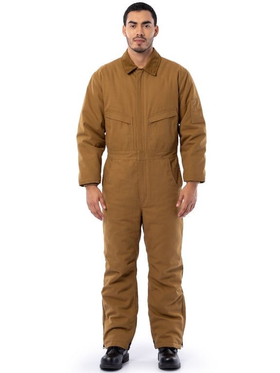 Workwear Men's Long Sleeve Insulated Flex Duck Rugged Work Coverall, Size S-5XL