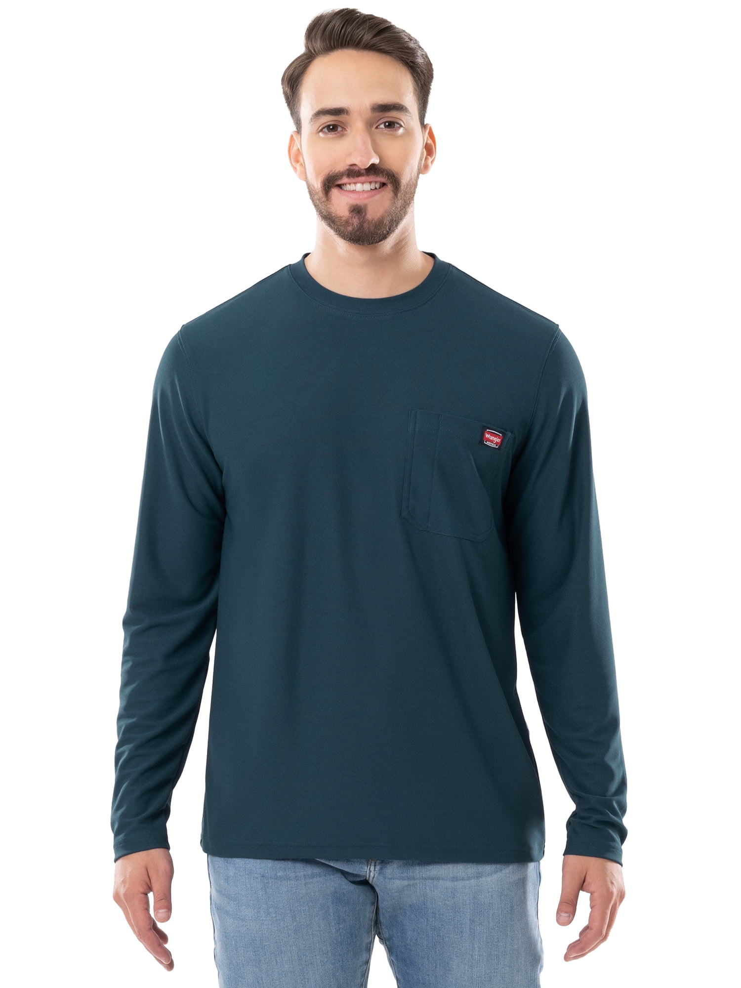 Wrangler Workwear Men's Long Sleeve Performance Pocket Shirt, Size S ...