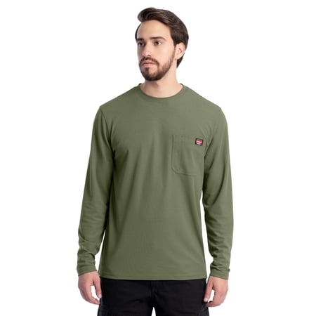Wrangler Workwear Men's Long Sleeve Performance Work Pocket T-Shirt, Size S-5XL & LT-4XLT