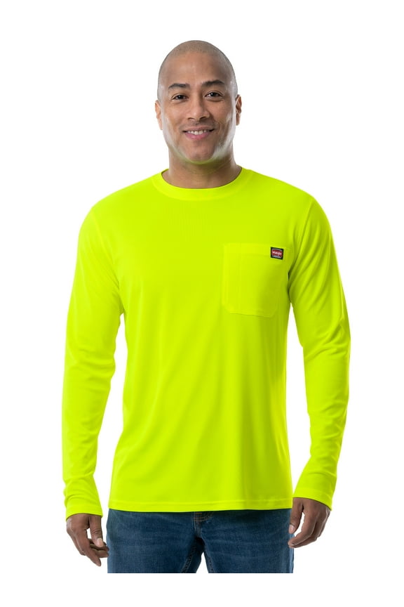 Workwear Men's Long Sleeve Performance Work Pocket T-Shirt, Size S-3XL (Men's and Big Men's)