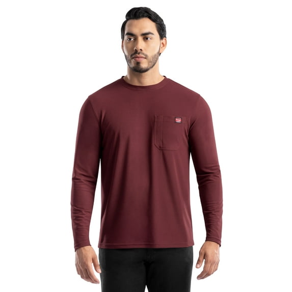 Wrangler Workwear Men's Long Sleeve Performance Work Pocket T-Shirt, Size S-3XL (Men's and Big Men's)