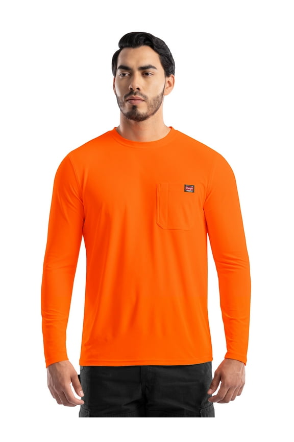 Workwear Men's Long Sleeve Performance Work Pocket T-Shirt, Size S-3XL (Men's and Big Men's)