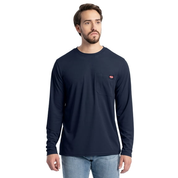 Wrangler Workwear Men's Long Sleeve Performance Work Pocket T-Shirt, Size S-5XL & LT-4XLT