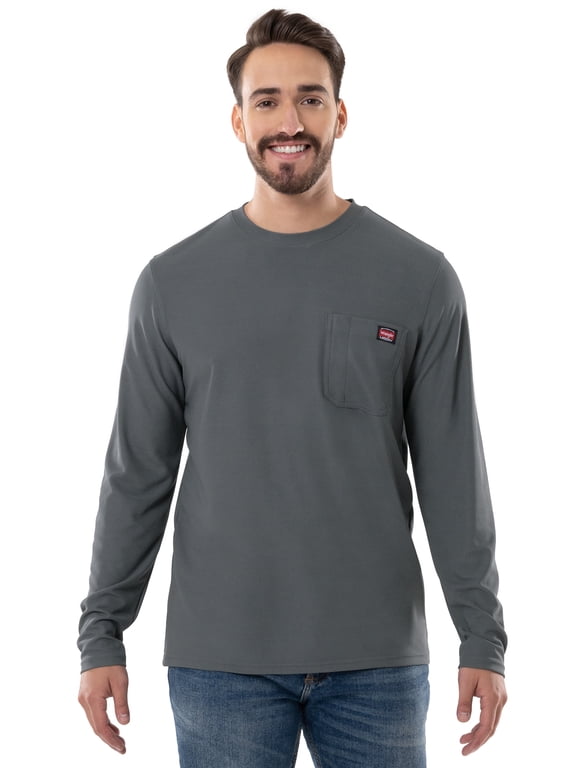 Workwear Men's Long Sleeve Performance Work Pocket T-Shirt, Size S-3XL (Men's and Big Men's)
