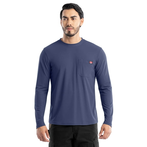 Wrangler Workwear Men's Long Sleeve Performance Work Pocket T-Shirt, Size S-5XL & LT-4XLT