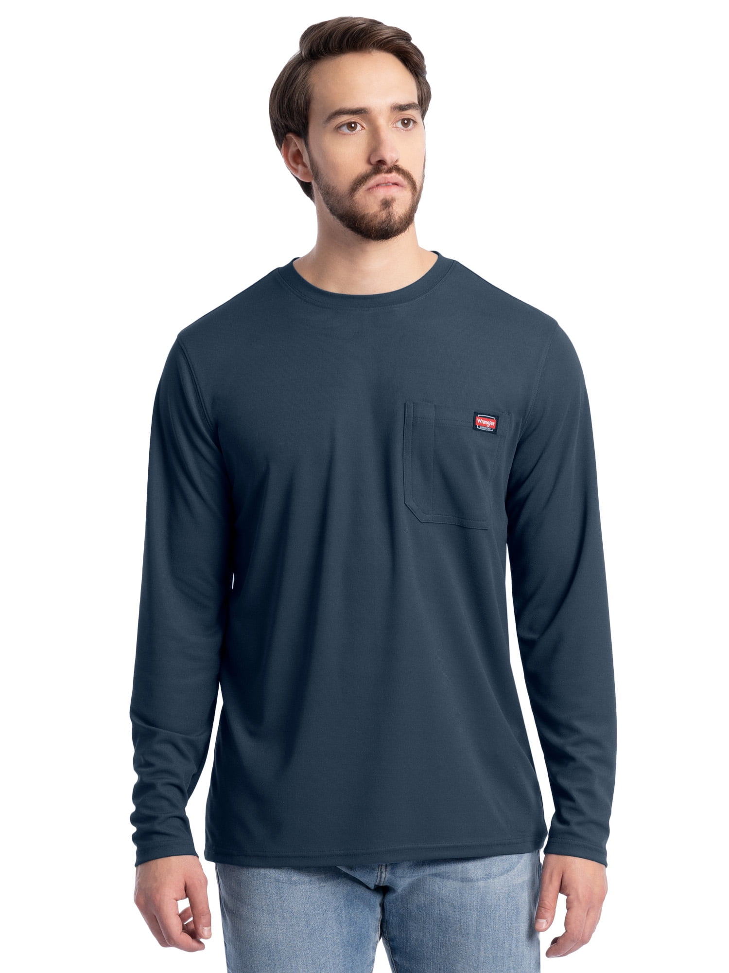 Wrangler Workwear Men's Long Sleeve Performance Work Pocket T-Shirt ...