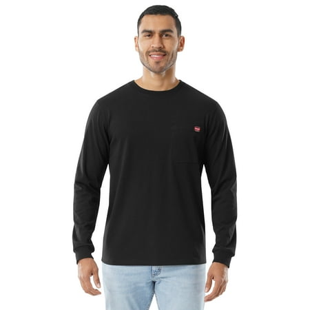 Wrangler Workwear Men's Long Sleeve Pocket Shirt, size small to 3XL (Men's and Big Men's)