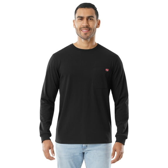 Wrangler Workwear Men's Long Sleeve Pocket Shirt, size small to 3XL (Men's and Big Men's)