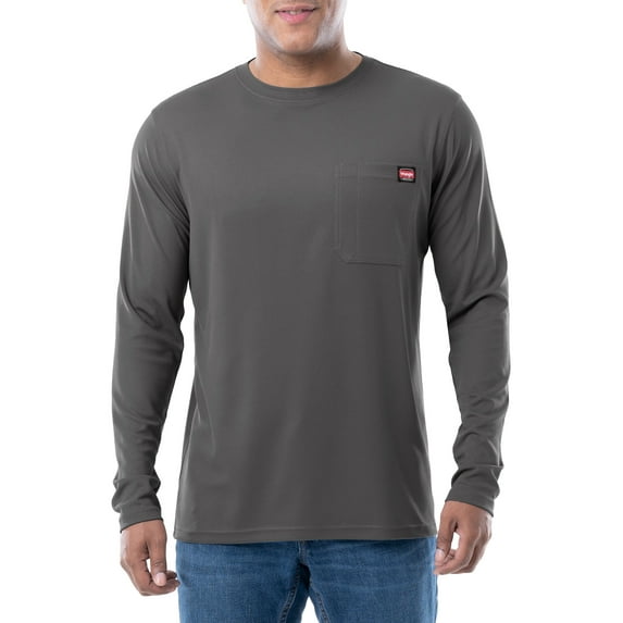 Wrangler Workwear Men's Long Sleeve Poly Performance Pocket T-Shirt