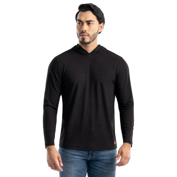 Wrangler Workwear Men's Long Sleeve Sun Protection Work Shirt with Hood, Size S-5XL (Men's & Big Men's)