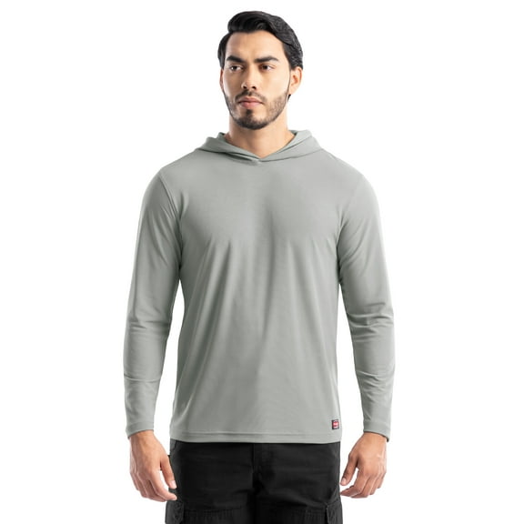 Wrangler Workwear Men's Long Sleeve Sun Protection Work Shirt with Hood, Size S-5XL (Men's & Big Men's)