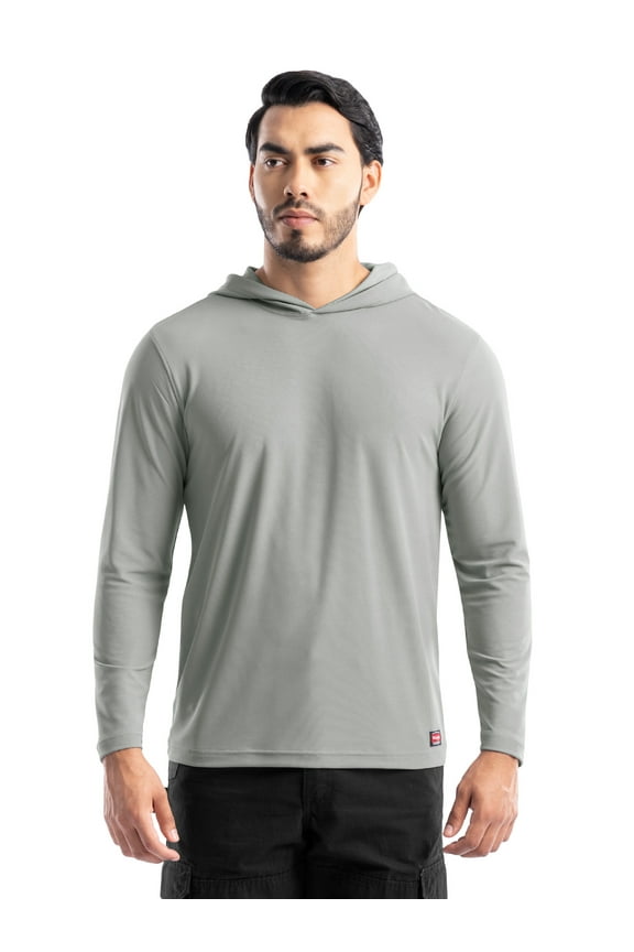 Workwear Men's Long Sleeve Sun Protection Work Shirt with Hood, Size S-5XL (Men's & Big Men's)