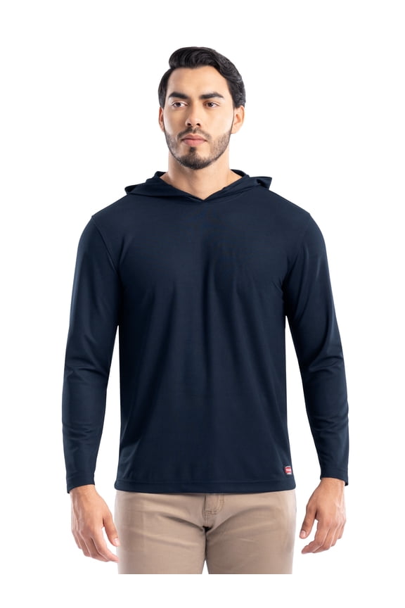 Workwear Men's Long Sleeve Sun Protection Work Shirt with Hood, Size S-5XL (Men's & Big Men's)
