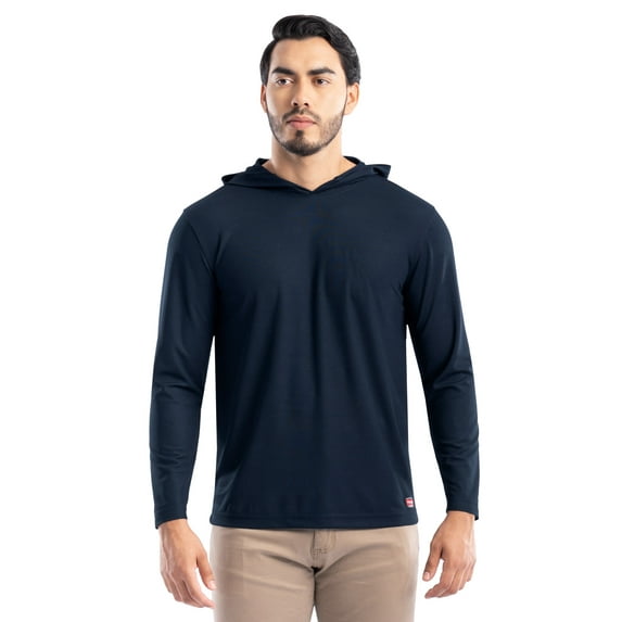 Wrangler Workwear Men's Long Sleeve Sun Protection Work Shirt with Hood, Size S-5XL (Men's & Big Men's)