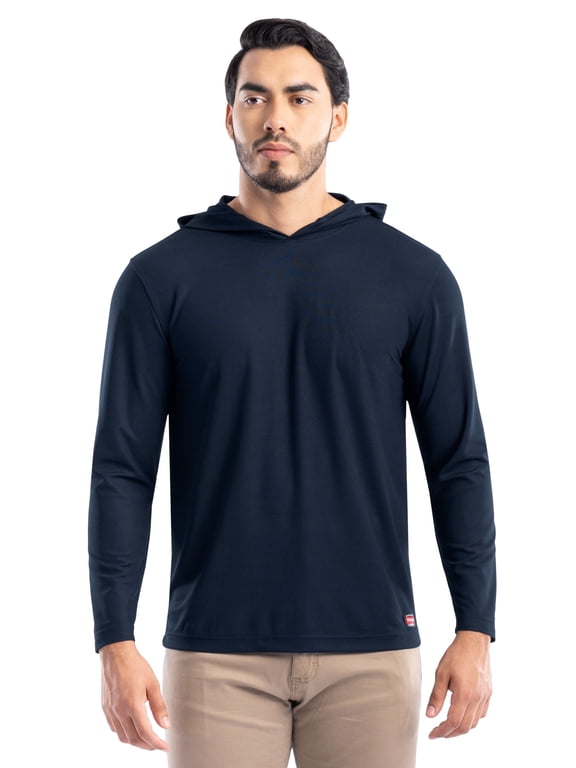Workwear Men's Long Sleeve Sun Protection Work Shirt with Hood, Size S-5XL (Men's & Big Men's)