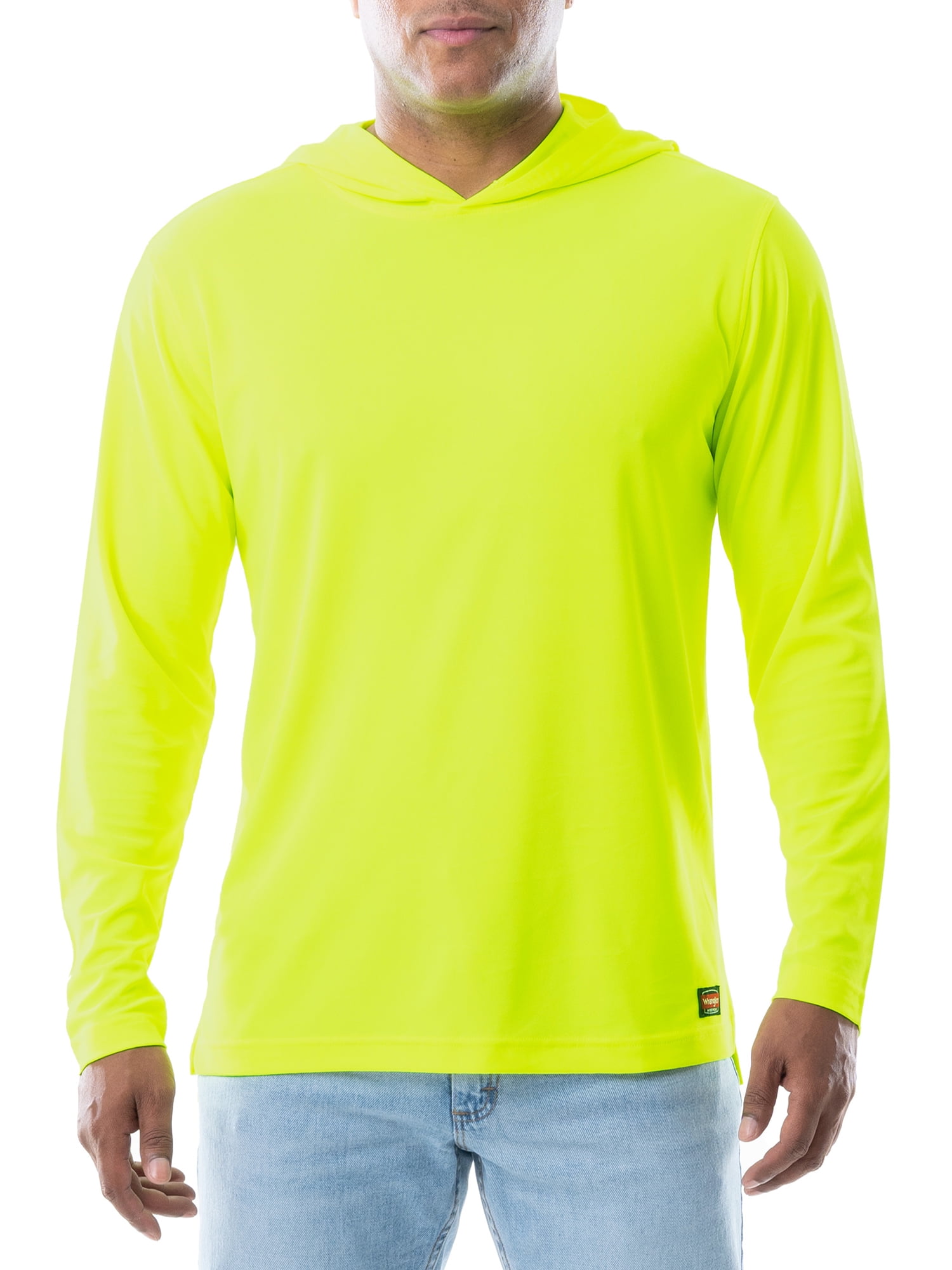 Wrangler Workwear Men's Long Sleeve UPF 40 Sun Shirt with Hoodie, sizes S-3XL