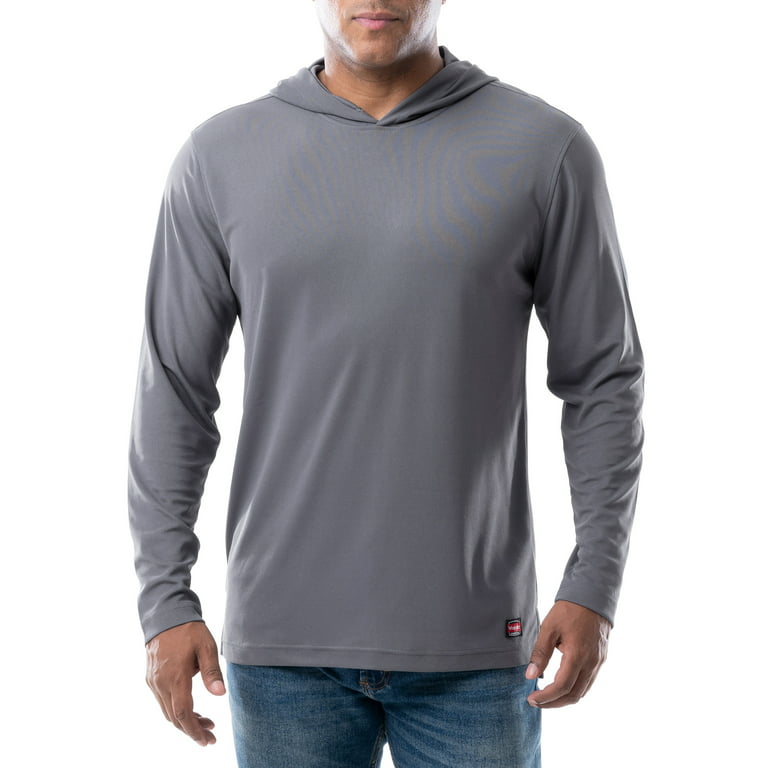 Wrangler Workwear Men's Long Sleeve UPF 40 Sun Shirt with Hoodie, sizes  S-3XL 