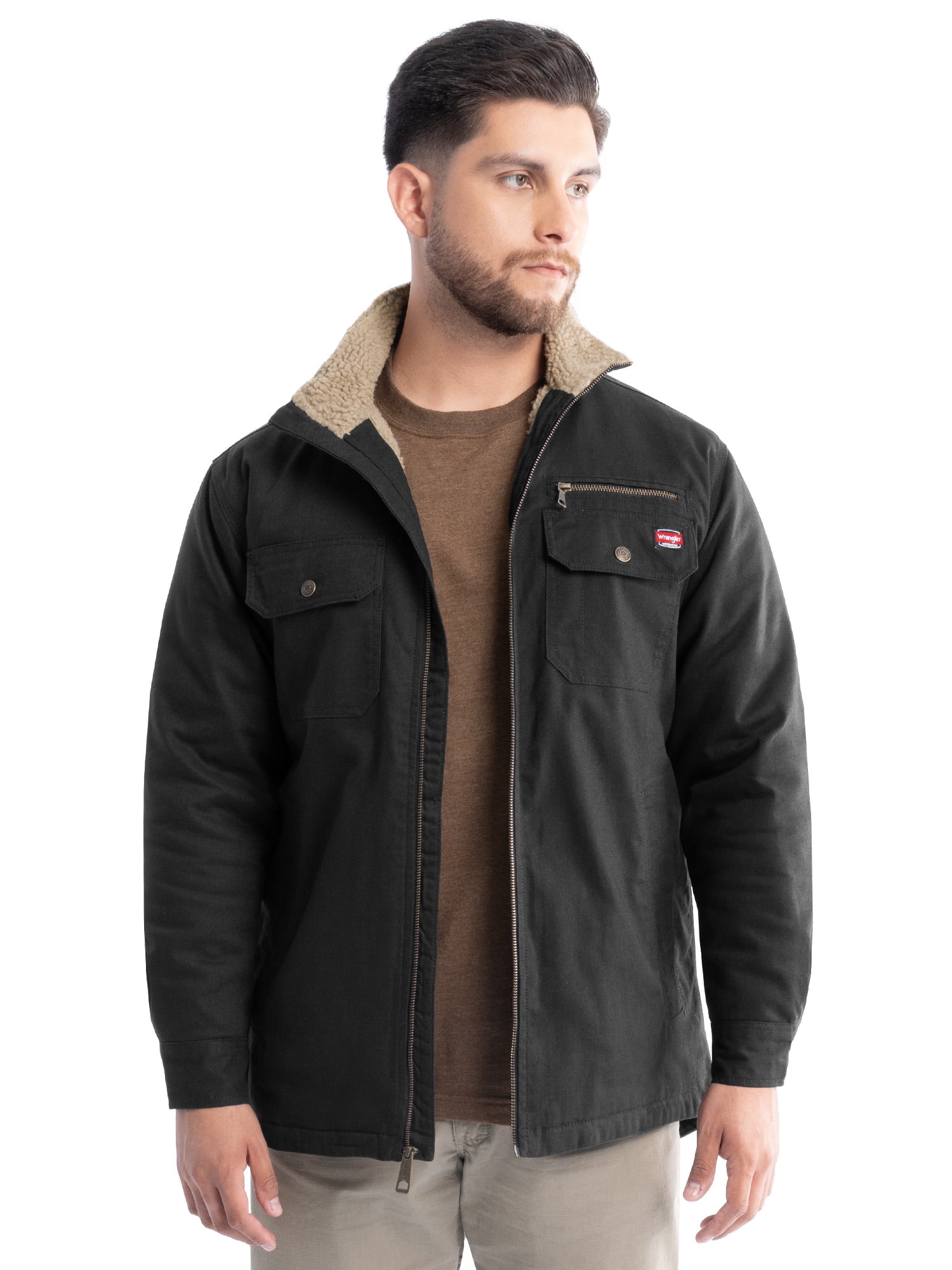Wrangler Workwear Men's Mock Neck Jacket with Inner Linning Insulating Fabric, Size S-3XL
