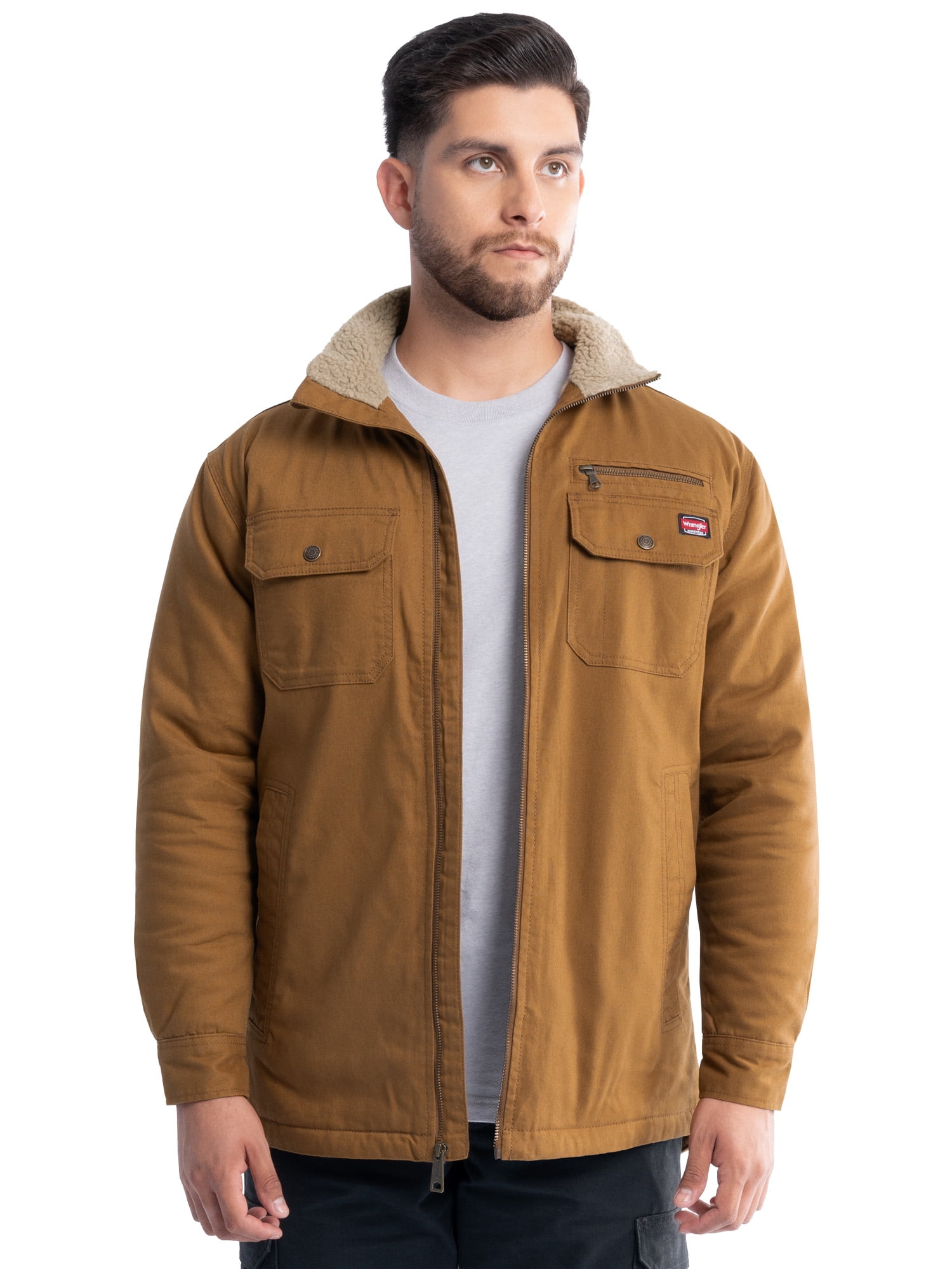 Wrangler Workwear Men's Mock Neck Jacket with Inner Linning Insulating Fabric, Size S-3XL