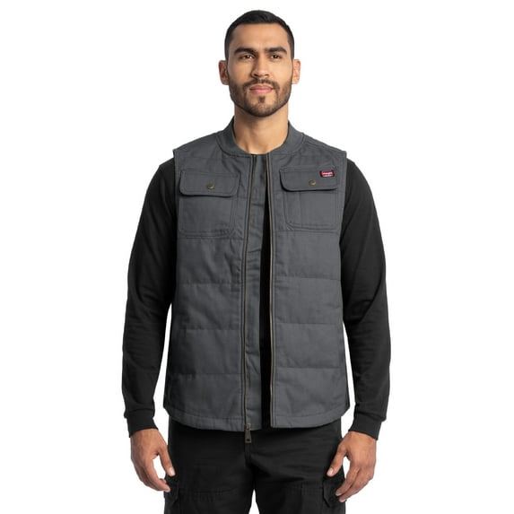 Wrangler Workwear Men's Quilted Duck Work Vest, Size Small to 3XL (Men's and Big Men's)