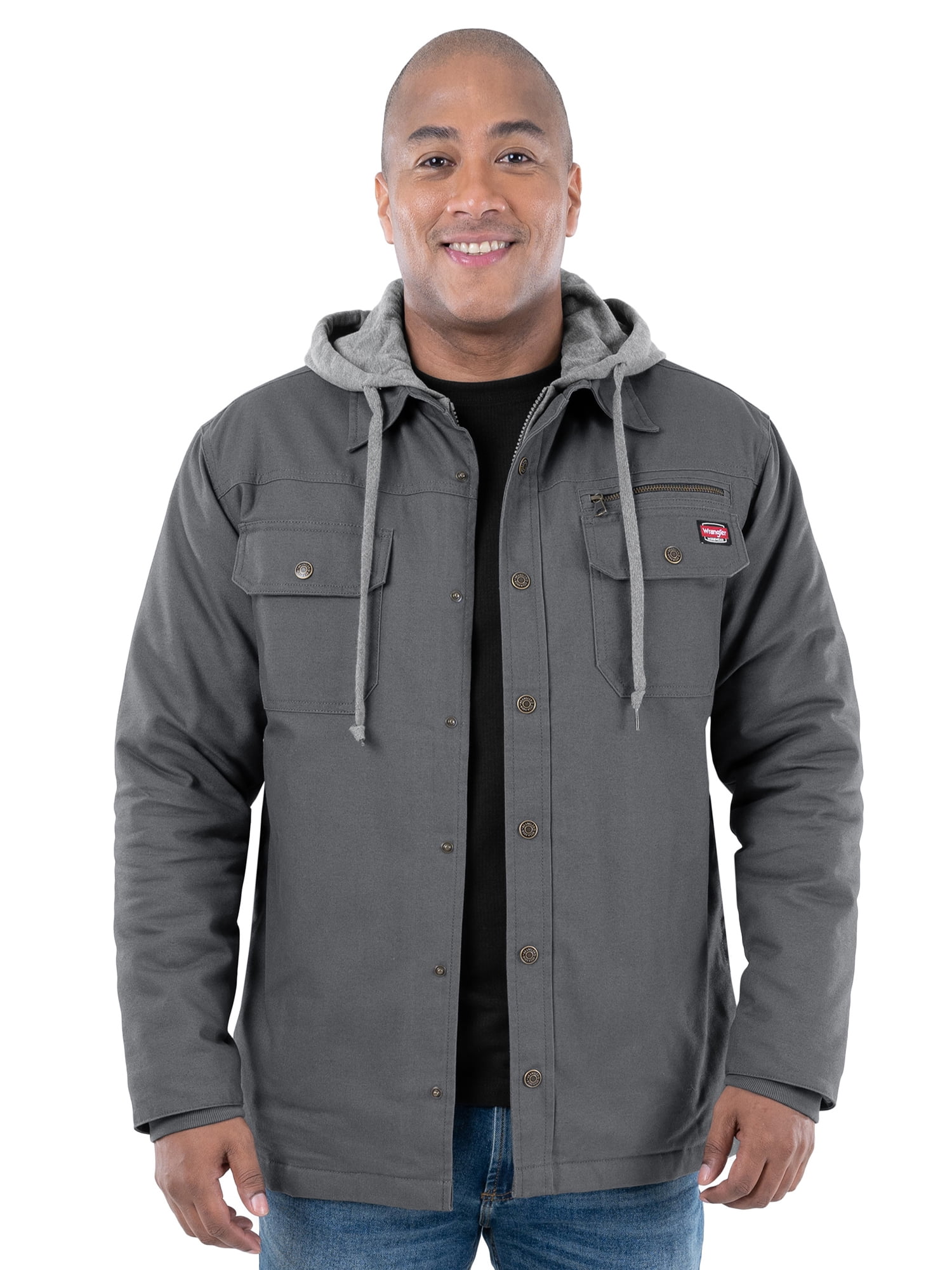 Wrangler Workwear Men's Quilted Lined Long Sleeve Shirt Jacket, Size Small to 3XL Wrangler Workwear Men's Quilted Lined Long Sleeve Shirt Jacket, Size Small to 3XL