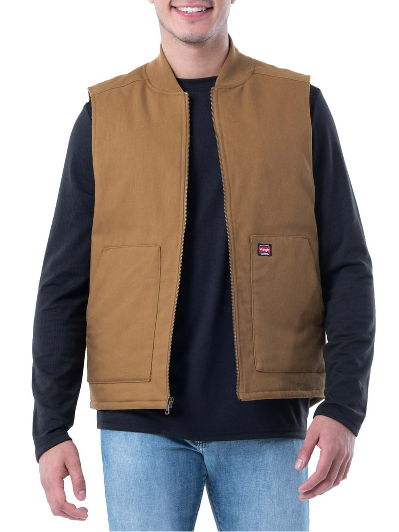 Free Shipping! Wrangler Men's Spring Work Vest, Quilted Lined, Zip