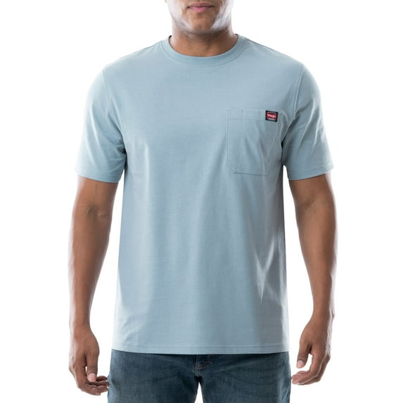 Wrangler Workwear Men's Short Sleeve Heavyweight Pocket Crew T-Shirt