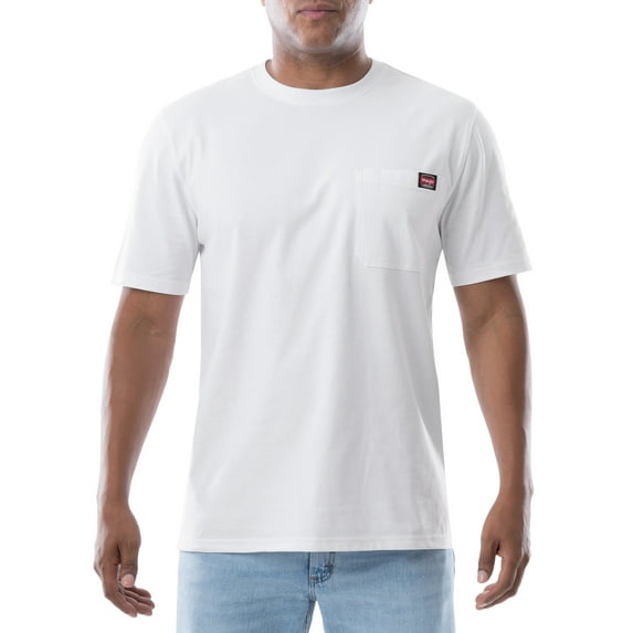 Wrangler Workwear Men's Short Sleeve Heavyweight Pocket Crew T-Shirt
